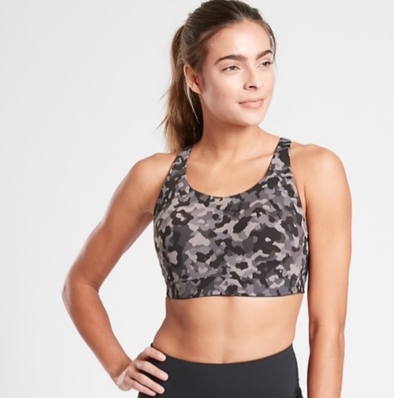 Athleta Other - ATHLETA Advance Sports Bra Black Camo HIGH IMPACT